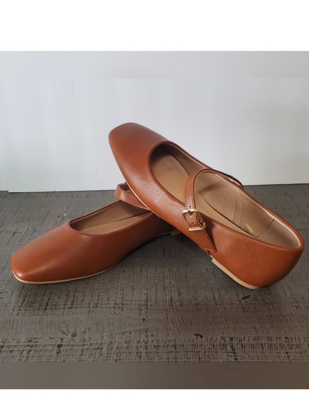 New York and Co Mary Jane Flats in Cognac Brown